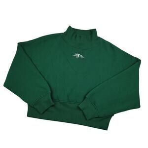 Wild Fable Womens Aspen Colorado Mock Turtleneck Cropped Pullover Medium Green